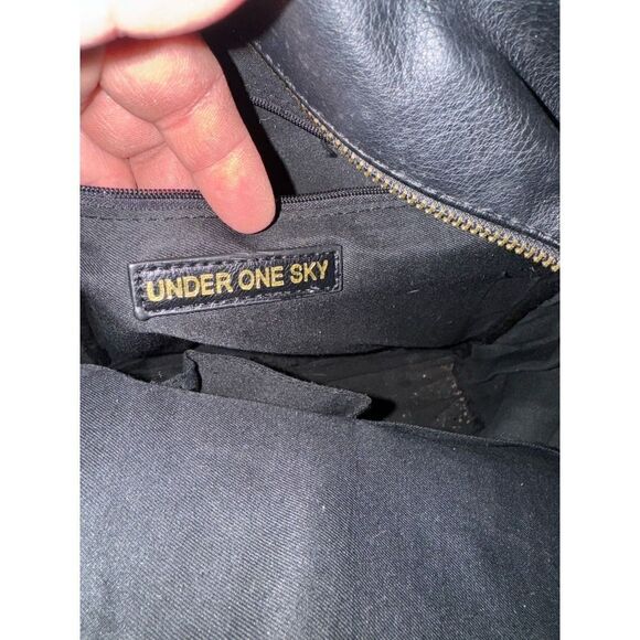 Rhinestone strap rivet studded black vegan leather backpack - Picture 9 of 11